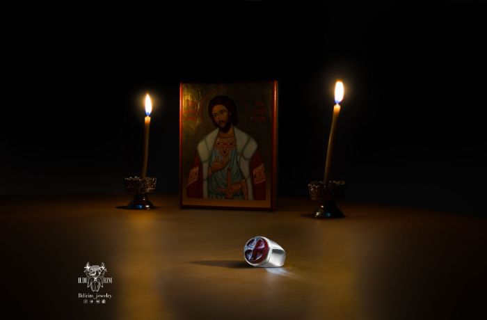 Picture of Ring with ICXC and Orthodox Christogram, Ο ωΝ Engravings