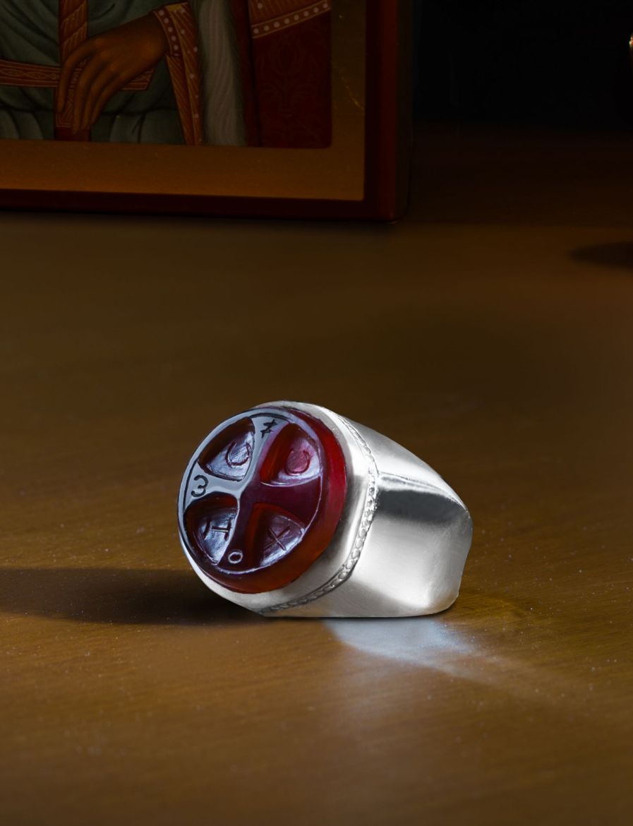 Picture of Ring with ICXC and Orthodox Christogram, Ο ωΝ Engravings