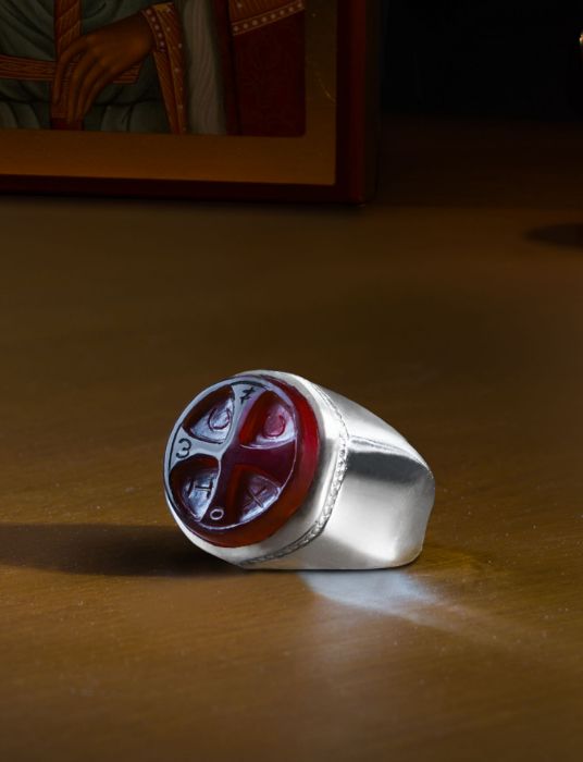 Picture of Ring with ICXC and Orthodox Christogram, Ο ωΝ Engravings