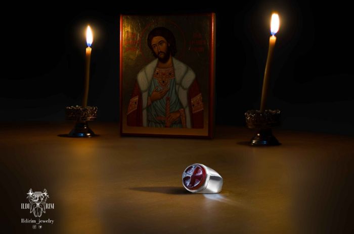 Picture of Ring with ICXC and Orthodox Christogram, Ο ωΝ Engravings
