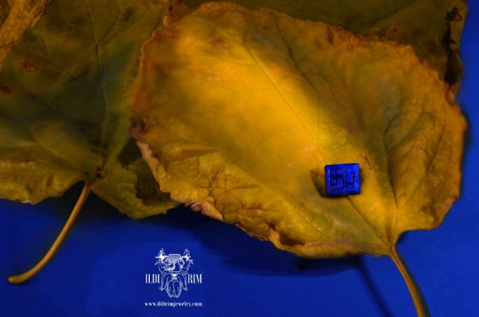 Picture of Engraved "Ya HU" lapis lazuli gemstone