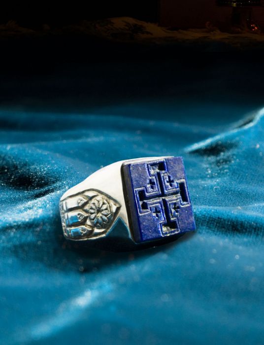 Picture of Jerusalem Cross Ring with Gothic Ring Band